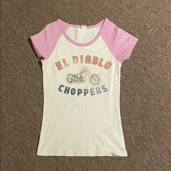 Hollister vintage tee, vintage El Diablo Choppers, raglan tee - Picture 8 of 8
